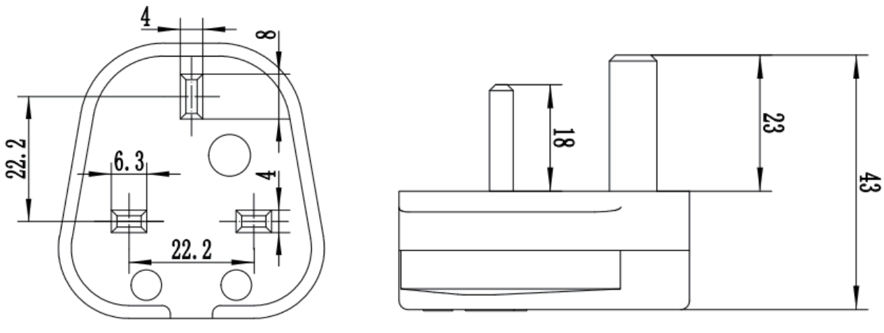 United Kingdom 13 Amps Fuse 250 Volts Male Plug