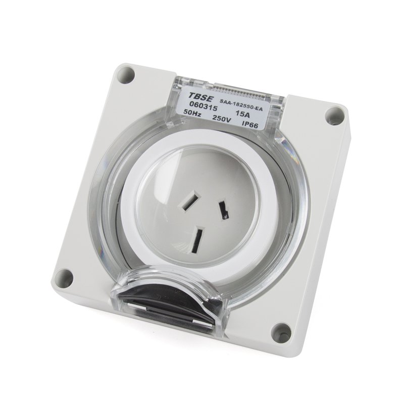 Australian Industrial Socket Outlet 3 Flat Pin 15A